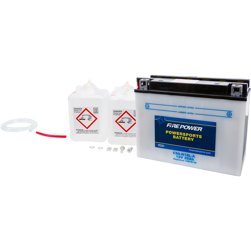 Conventional 12V Heavy Duty Battery With Acid Packs BATTERY W/ACID C50-N18L-A