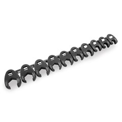 10-Piece 3/8in. Drive Metric Flare Crow Foot Wrench Set On Rail