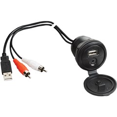 USB Interface and 1/8in. Auxiliary Input Jack