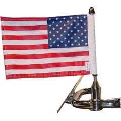 Square Sissy Bar Flag Mount with Flag