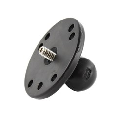 RAM 2.5in. Round Base (AMPs Hole Pattern), 1in. Ball & 1/4in.-20 Threaded Male Post for Cameras