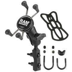 RAM Combination Brake/Clutch Reservoir UBolt Mount w/ Short Arm & Universal XGrip Cell/iPhone Cradle