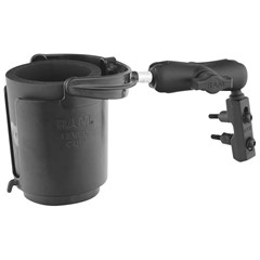 RAM Level Cup Drink Holder With Standard Double Socket Arm and Brake/Clutch Reservoir Base