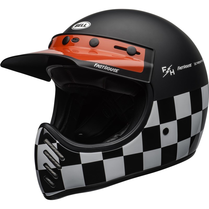 Moto-3 Checkers Helmet PS MOTO-3 FH CHECKERS M/G BK/WH/RD XXL