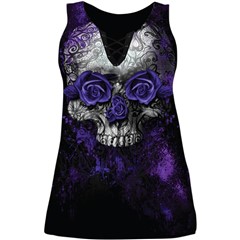 Purple Rose Womens Lace Up Tank Tops