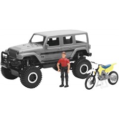1:18 Scale Jeep and Dirt Bike Set