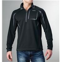 Aircat 1/2-Zip Long-Sleeve Shirt Black - Small