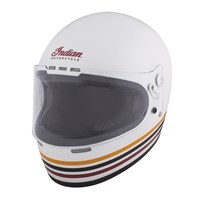 Full Face Retro Helmet with Stripes, White
