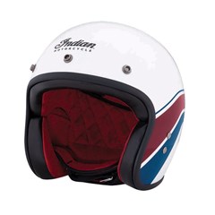 Retro Open Face Helmet with Stripe and Checker