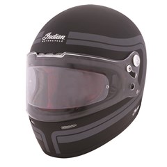 Full Face Retro Helmet with Matte Stripes, Black