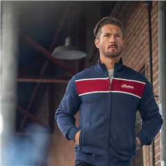 Men's Full-Zip Colorblock Sweatshirt, Navy/Red