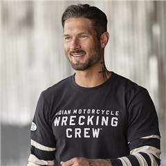 Men's Long-Sleeve Wrecking Crew T-Shirt with Stripe, Gray
