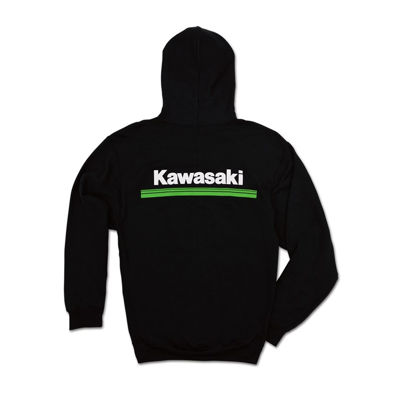 Kawasaki 3 Green Lines Zip-Front Hooded Sweatshirt