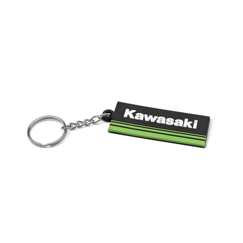 3 Green Lines Rubber Keychains 3GRNLNS PVC KEYCHAIN