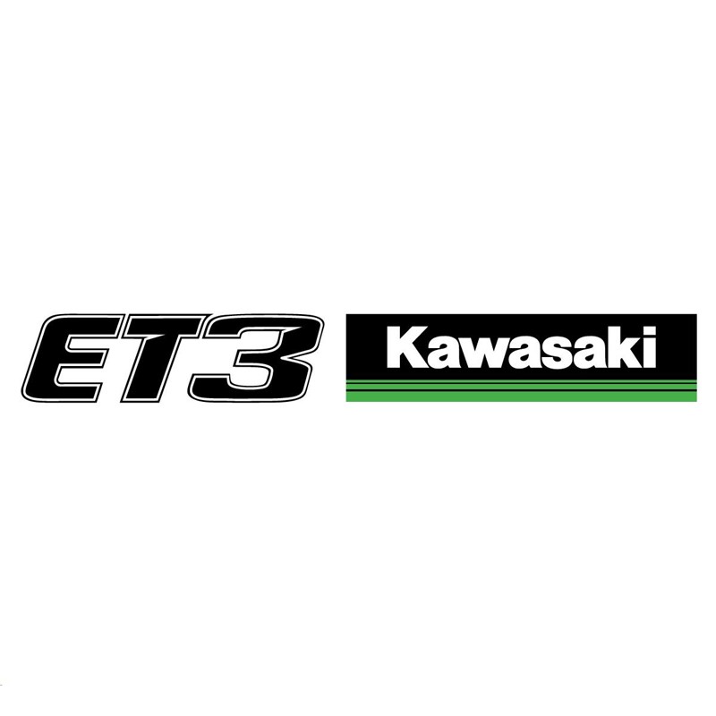ET3 and Kawasaki 3 Green Lines Side by Side Logos Sticker - 12in. ET3 DECAL BKNS
