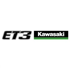 ET3 and Kawasaki 3 Green Lines Side by Side Logos Sticker - 12in.