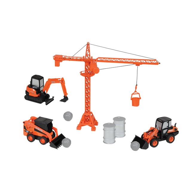 Diecast Construction Equipment & Crane Playset
