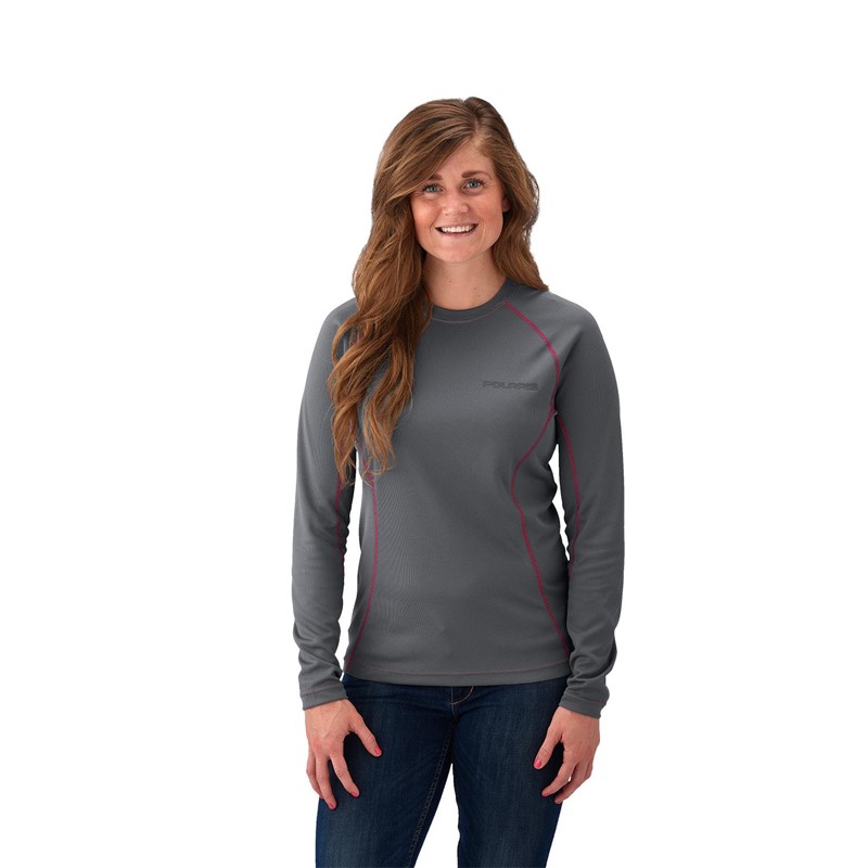 Women's Long-Sleeve Cooling Performance Shirt with Polaris® Logo, Gray Women's Long-Sleeve Cooling Performance Shirt with Polaris® Logo, Gray