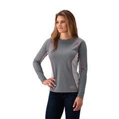 Women's Long-Sleeve Mesh Cooling Shirt with Slingshot® Logo, Gray/Red