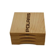 Polaris Wooden Coasters with Bottle Opener