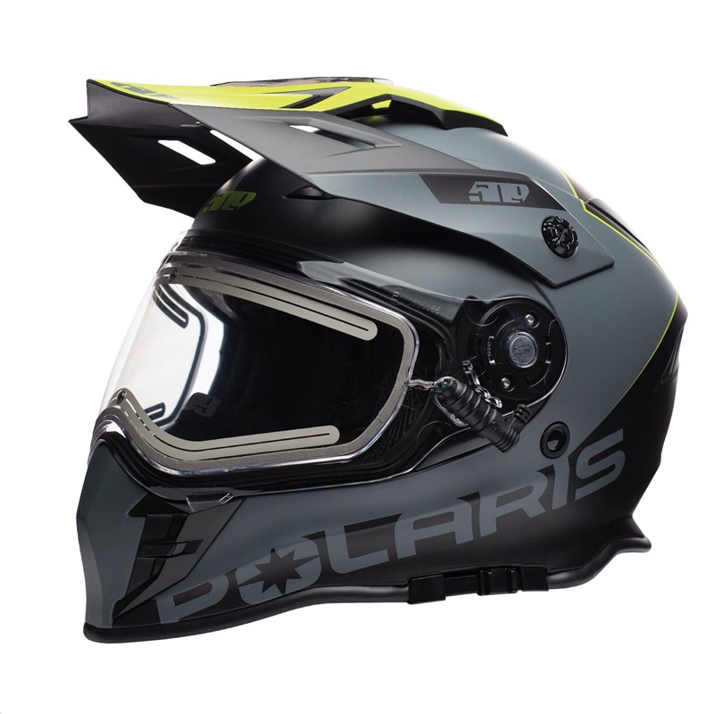 509® Delta Adult Moto Helmet with Removable Electric Shield DELTA R3 - BLK/GRY/LME - XS