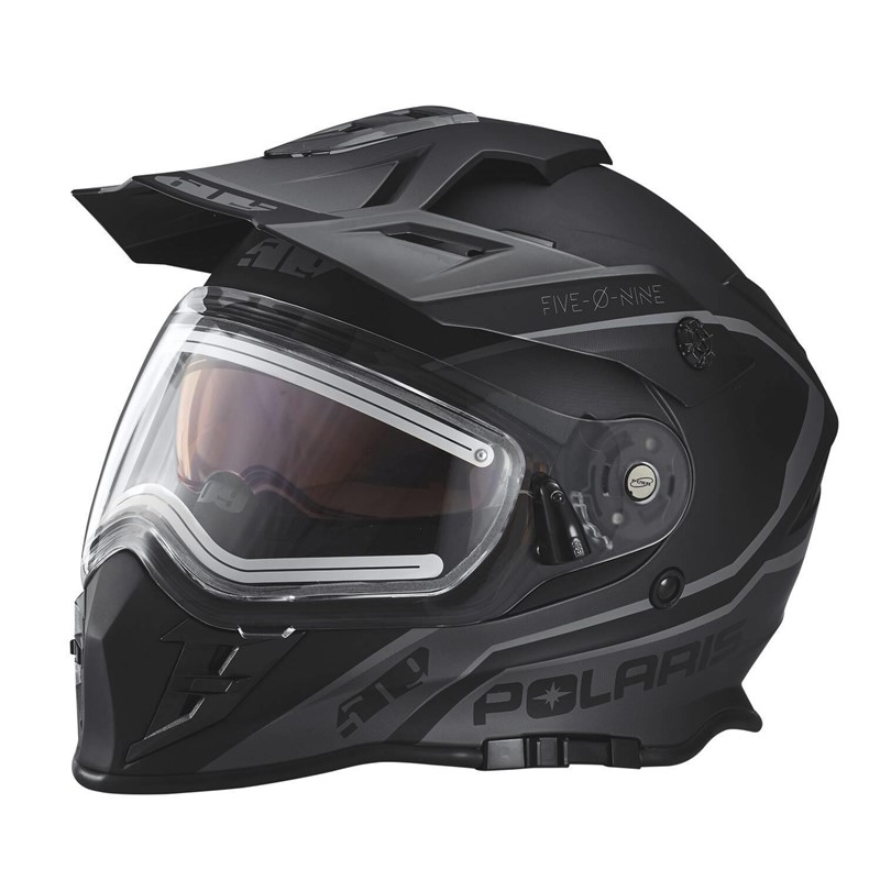 509® Delta Adult Moto Helmet with Removable Electric Shield DELTA R3 BLK/GRY XS