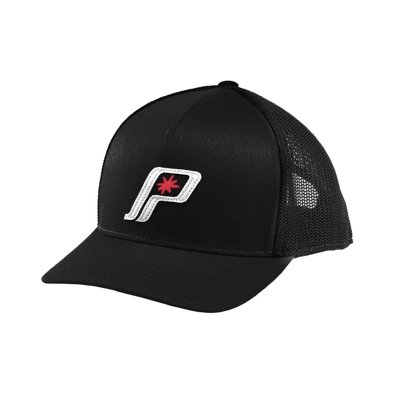 Men's Adjustable Mesh Snapback Hat with Retro Polaris® Logo RETRO P TRUCKER BLK