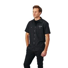 Men's Short-Sleeve Tech Pit Shirt with Logo, Black