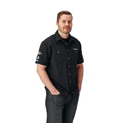 Men's Short-Sleeve Tech Race Pit Shirt with Polaris® Logo, Black